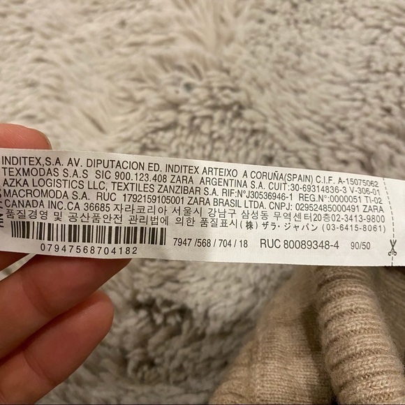 Zara cashmere knit leggings tan 12/18m NWOT - Picture 5 of 5